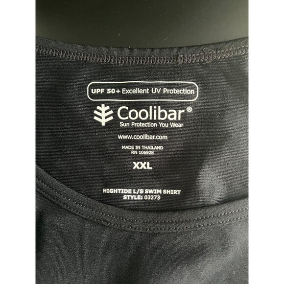 Coolibar High Tide Swim Shirt Black UPF 50+ UV Women's XXL Rash Guard - Picture 3 of 4